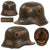 Original German WWI M16 Stahlhelm Combat Helmet with Unique Concentric Camouflage Pattern & M17 Liner - Marked BF64 Original Items
