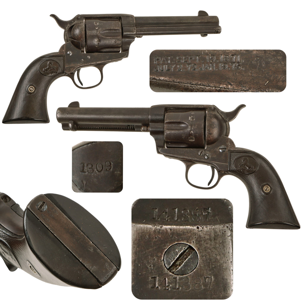 Original U.S. Colt .38-40 W.C.F. Single Action Army SAA Revolver Made in 1891 with 4 3/4" Barrel - Serial 141387 Original Items