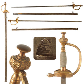 Original Imperial German Pre-WWI Court Degen Sword with Triple-Etched Blade & Scabbard by Samuel Hoppe of Solingen