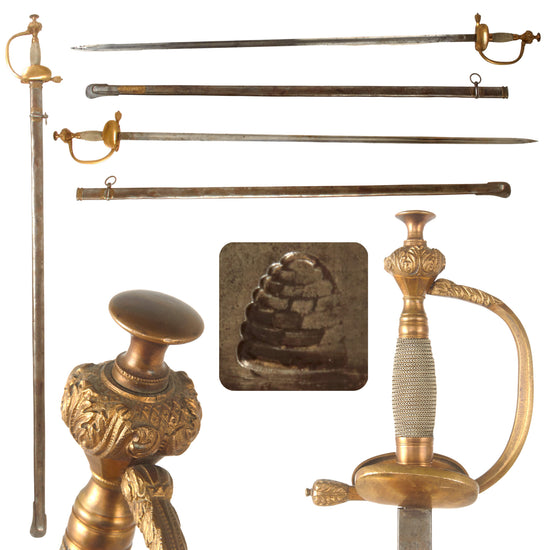 Original Imperial German Pre-WWI Court Degen Sword with Triple-Etched Blade & Scabbard by Samuel Hoppe of Solingen Original Items