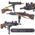 Original Film Prop Cap Plug Firing IMI UZI by Marushin Japan with Magazine and Removable Wooden Stock - Dated May 1979
