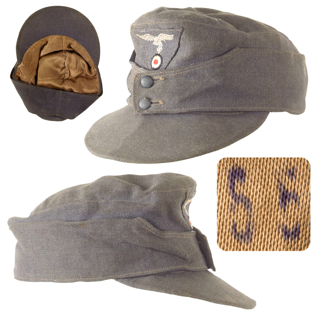 Original German WWII Luftwaffe M43 Einheitsmütze Field Cap - Size 55