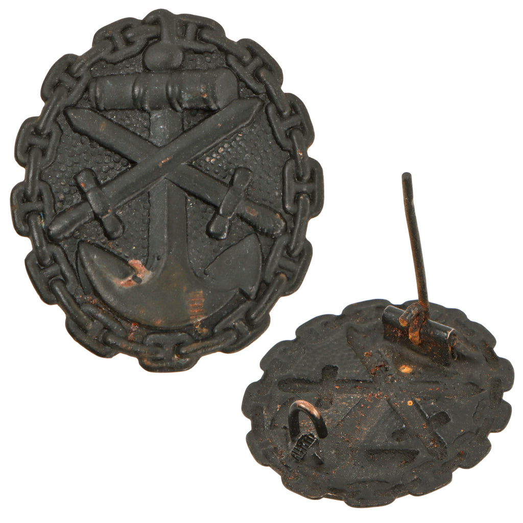 Original Imperial German WWI Kaiserliche Marine 1918 Wound Badge in Black – Marineverwundetenabzeichen