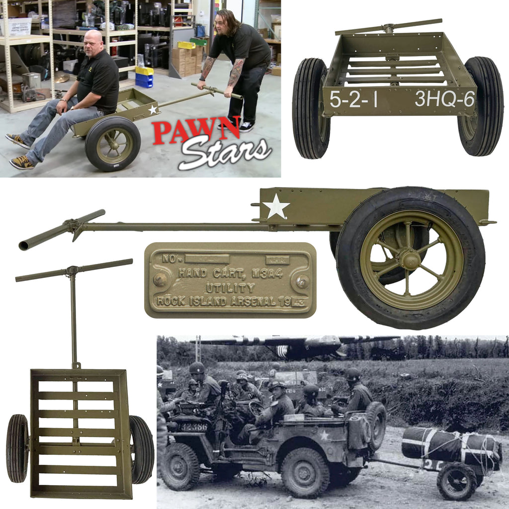 Original U.S. WWII 1943-Dated M3A4 Utility Hand Cart by Rock Island Arsenal - As Seen on Pawn Stars Original Items