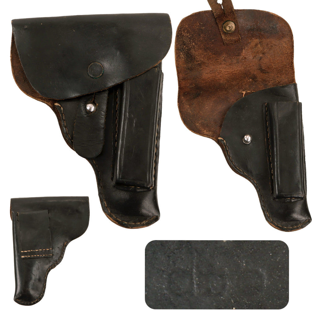 Original German WWII Czech CZ-27 Leather Holster by Jellinek & Sohn, Leder Fabrik