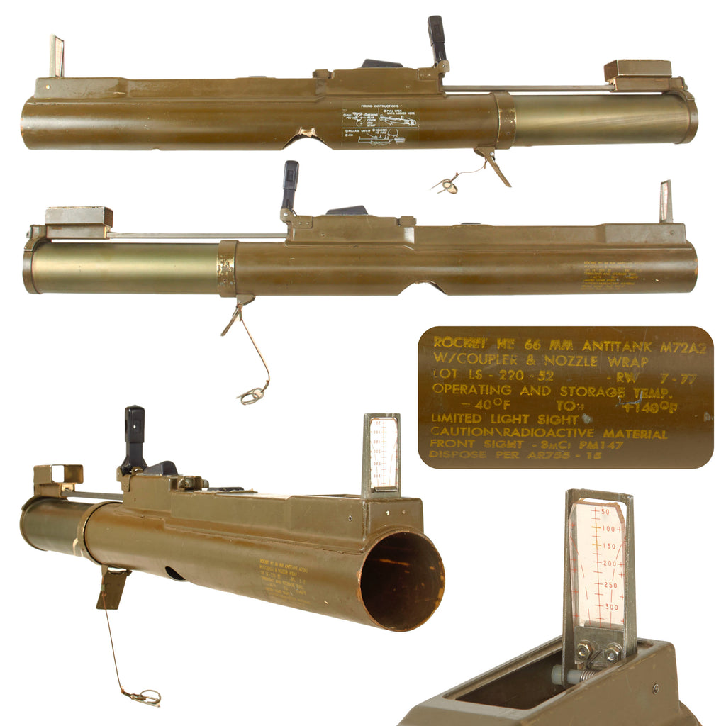 Original U.S. Post-Vietnam War Era 1977 Dated M72A2 Light Anti-Armor Weapon “LAW” Launcher Tube - Missing Caps & Sling - INERT Original Items