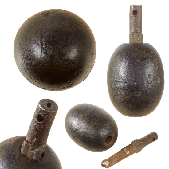 Original Imperial German WWI Model 1917 First Pattern Smooth-Body Inert “Egg” Hand Grenade with M1915 Friction Igniter - Eierhandgranate Original Items