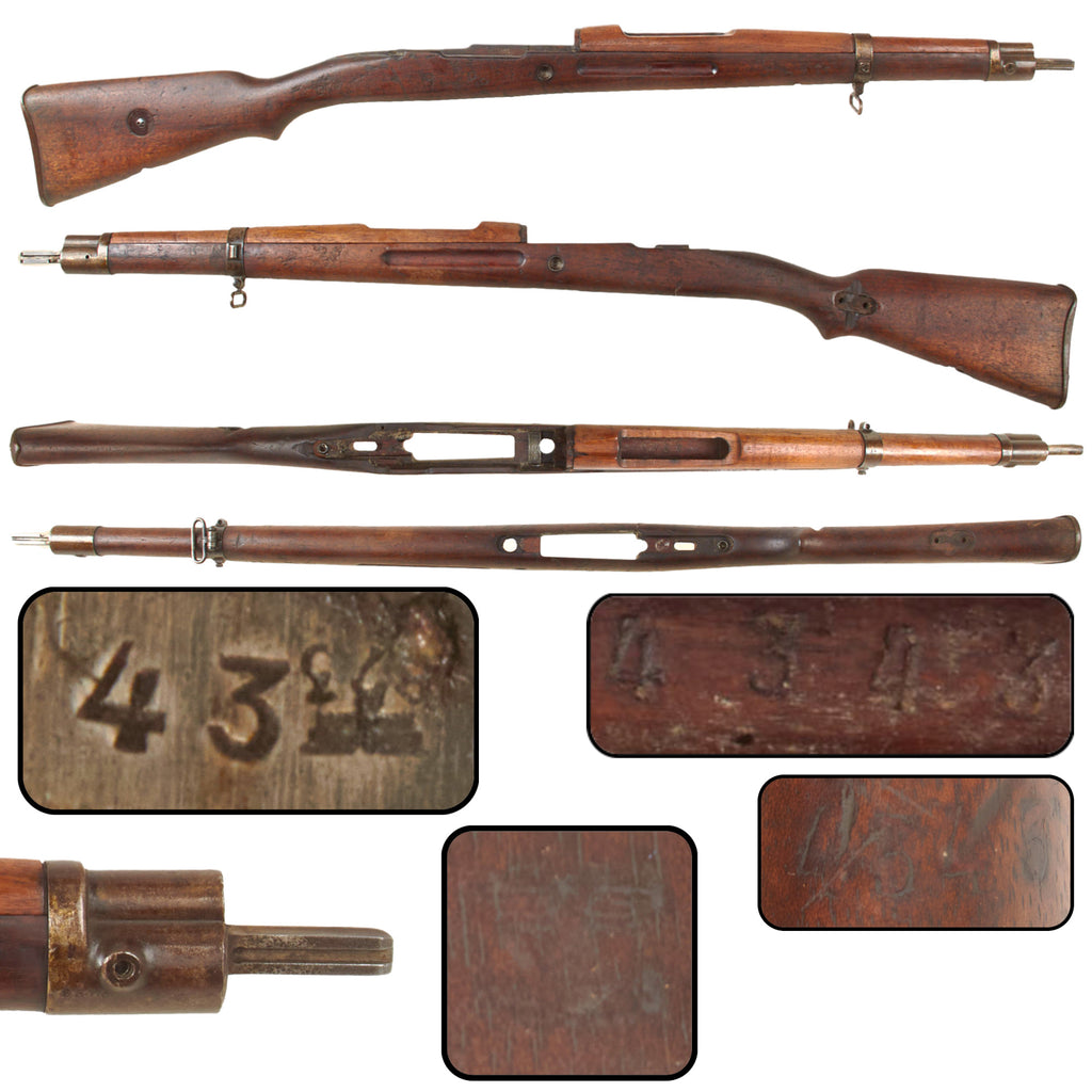 Original German WWII Polish Gewehr G-29/40 Lower Stock & Handguard with Waffenamt Stamps