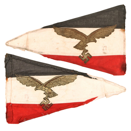 Original German WWII Luftwaffe General Officer Vehicle Pennant Face with Gold Bullion Eagle