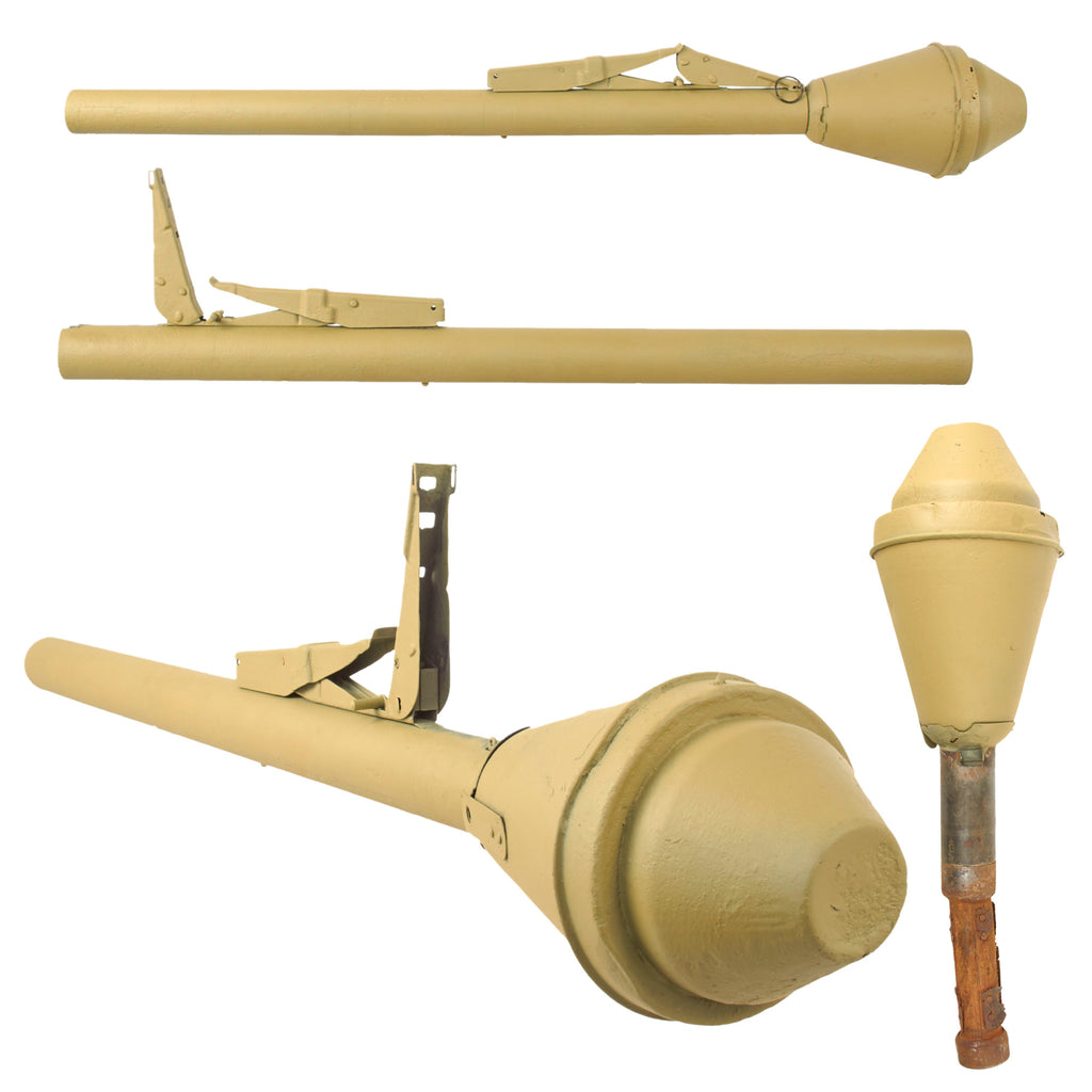 Original German WWII Inert Restored Panzerfaust 60 Anti-Tank Rocket Launcher with Projectile and Wooden Tail Original Items