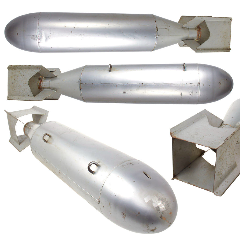 Original U.S. WWII Era Inert M38A2 100 lb. Practice Aerial Bomb - Repainted Grey
