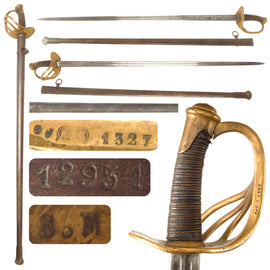 Original French Franco-Prussian War M1854 Heavy Carabinier Cuirassier Saber by Châtellerault with Scabbard - Dated 1858