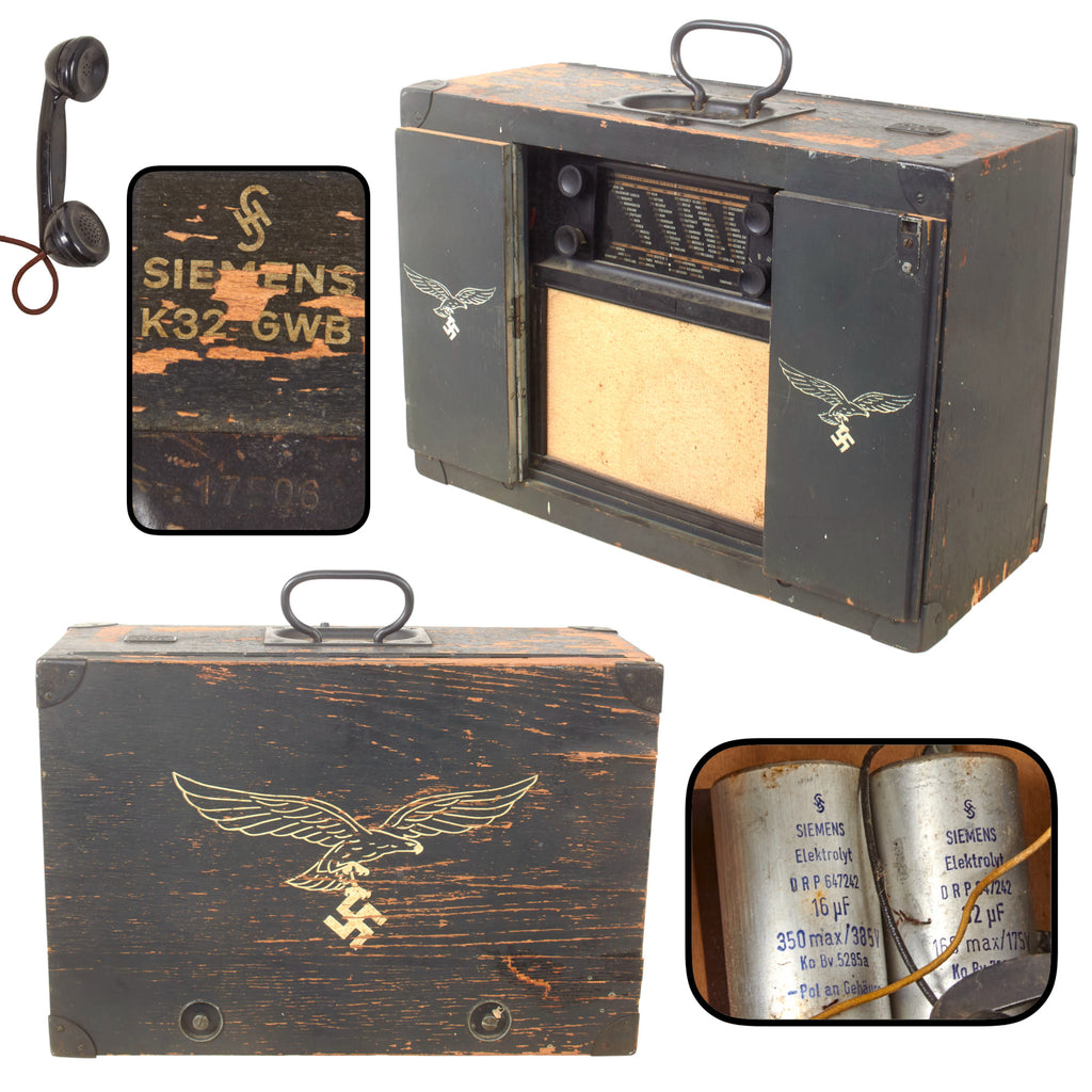 Original German WWII Luftwaffe Siemens K32 GWB Wehrbetreuungsempfänger Portable Barracks Radio – c. 1941–1942