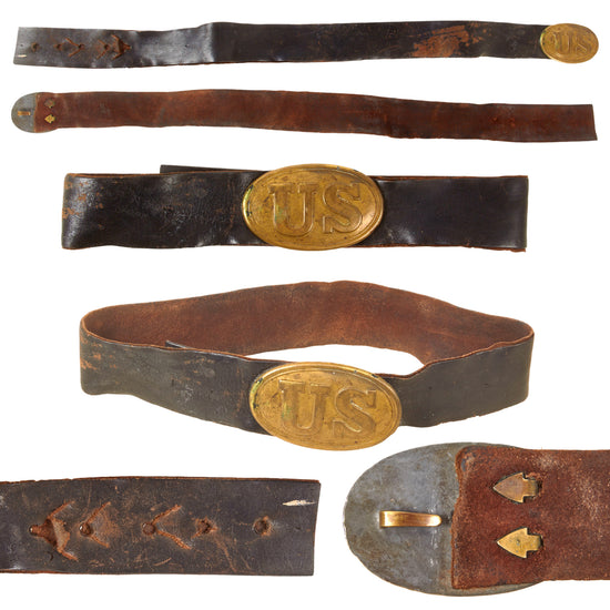 Original U.S. Civil War Enlisted Men’s Waist Belt with Model 1839 “Arrow Back” Belt Buckle - Rare Original Items