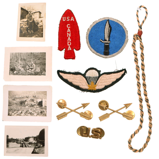 Original U.S. WWII First Special Service Force 2nd Lt. Robert E. Lazzell Named Insignia & Photograph Grouping Original Items
