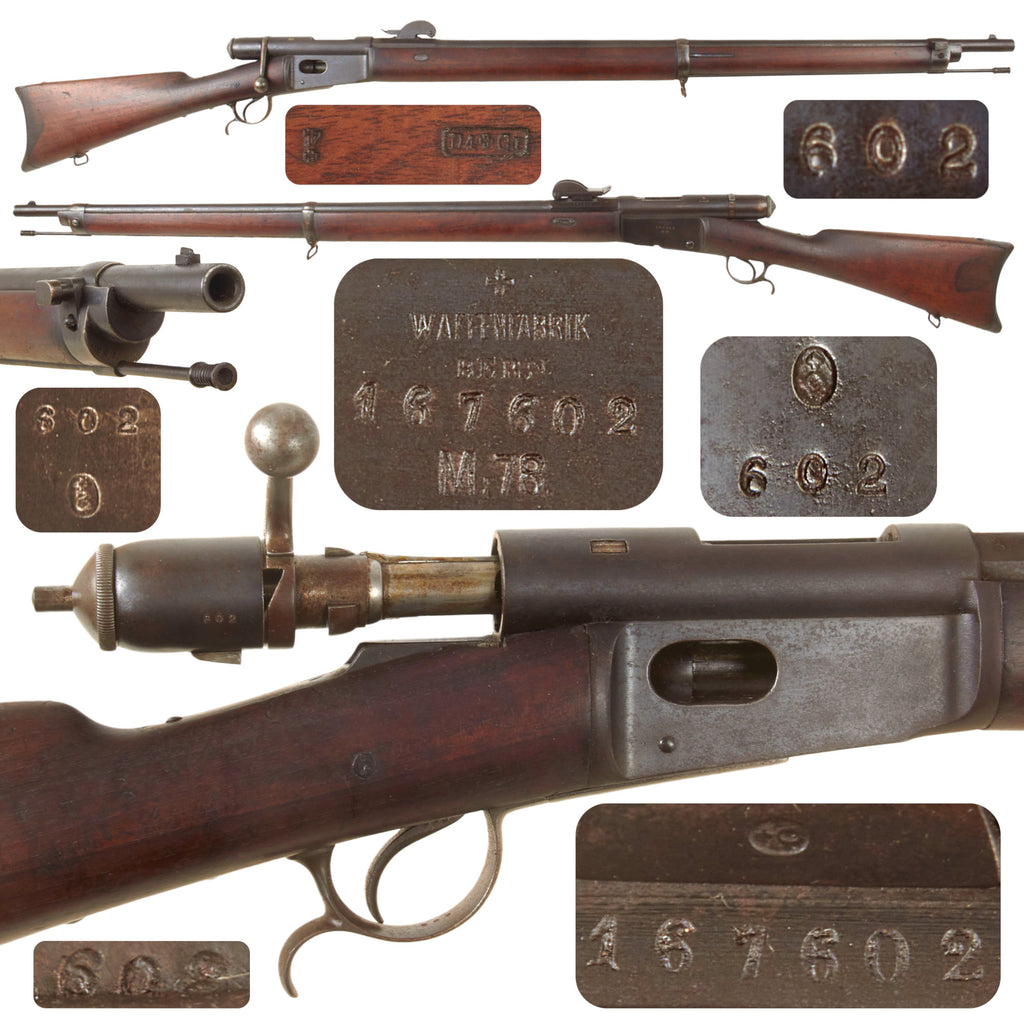 Original Swiss Model 1878 Vetterli Repetiergewehr 10.4mm Rimfire Magazine Rifle by Waffenfabrik Bern, Serial No. 167602, Excellent Bore Original Items