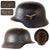 Original German WWII Luftwaffe Single Decal M40 Steel Helmet with 1943 Dated 56cm Liner, Stamped SE64, Lot No. 4419