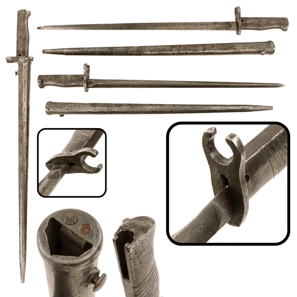 Original Imperial German WWI Ersatz Bayonet Made from Socket Bayonet Blade with Scabbard Original Items