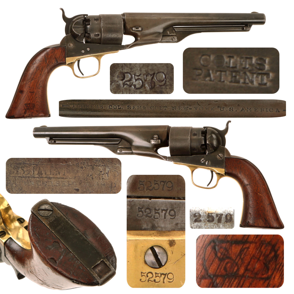 Original U.S. Civil War Colt Model 1860 Army .44cal Percussion Revolver Made in 1862 - Serial 52576 Original Items