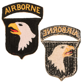 Original U.S. WWII Type 3 101st Airborne Division Red Tongue Patch with Rocker