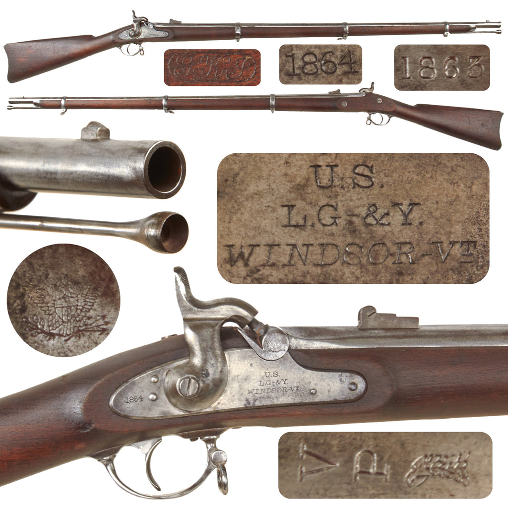 Original U.S. Civil War Special Model 1861 Rifled Musket by Lamson, Goodnow & Yale with Stock Cartouche, 1863 Barrel and 1864 Lock Dates Original Items