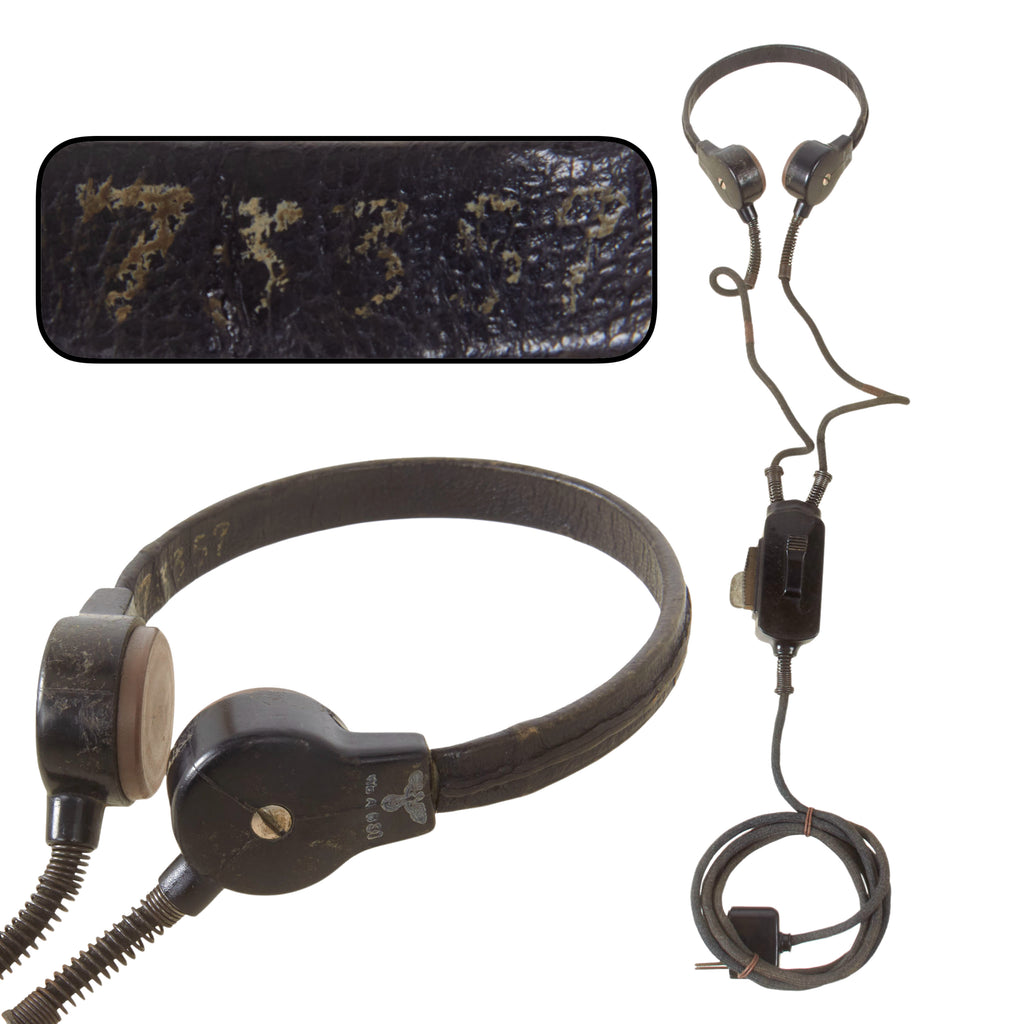Original German WWII Wehrmacht Kmf.b Panzer Throat Microphone with (Fu)b Chest Switch and Connecting Cord