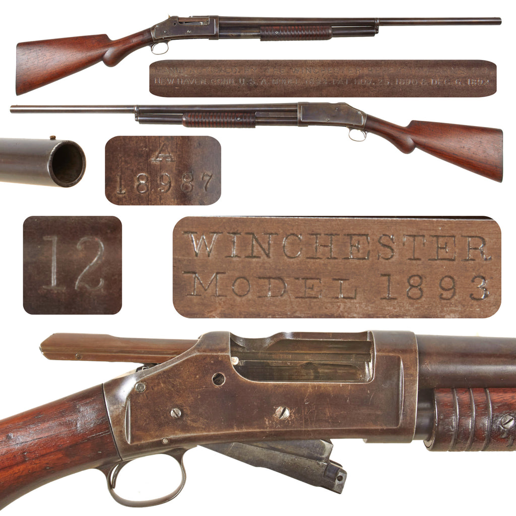 Original U.S. Winchester Model 1893 Pump Action 12ga. Shotgun with 30" Barrel made in 1895 - Serial 18987 A Original Items
