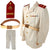 Original Spanish Civil War Veteran Franco-Era White Civil or State Uniform Jacket, Trousers, and Belt with Shoulder Boards and Four-Place Ribbon Bar
