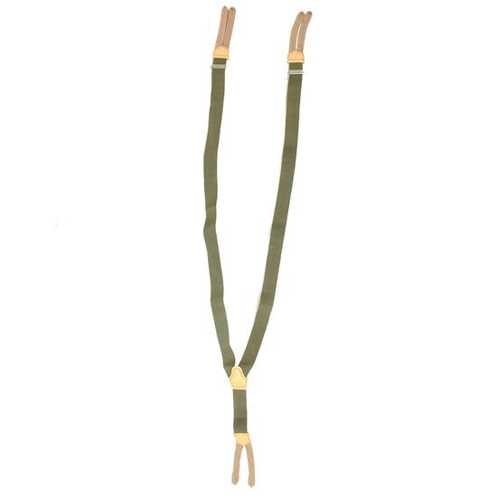 Original 1960s Czechoslovak Army M60 Olive Drab Y-Back Trouser Suspenders – Similar to German WWII Issue