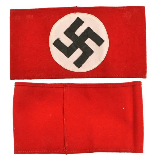Original German Pre-WWII / WWII NSDAP Political Armband – Multi-Piece Wool Felt & Rayon Construction