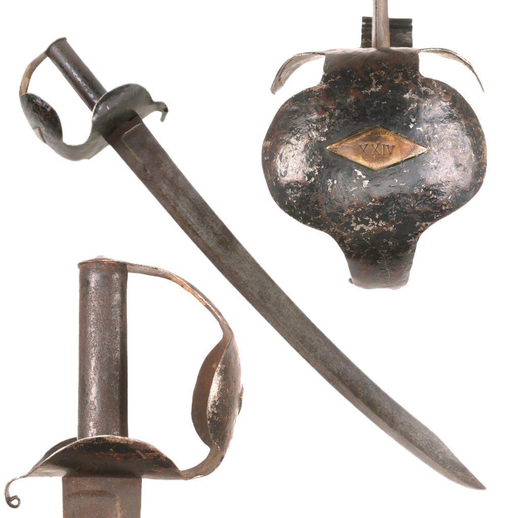 Original American Revolutionary War Naval Figure-of-Eight Cutlass with Rack Number XXIV Original Items