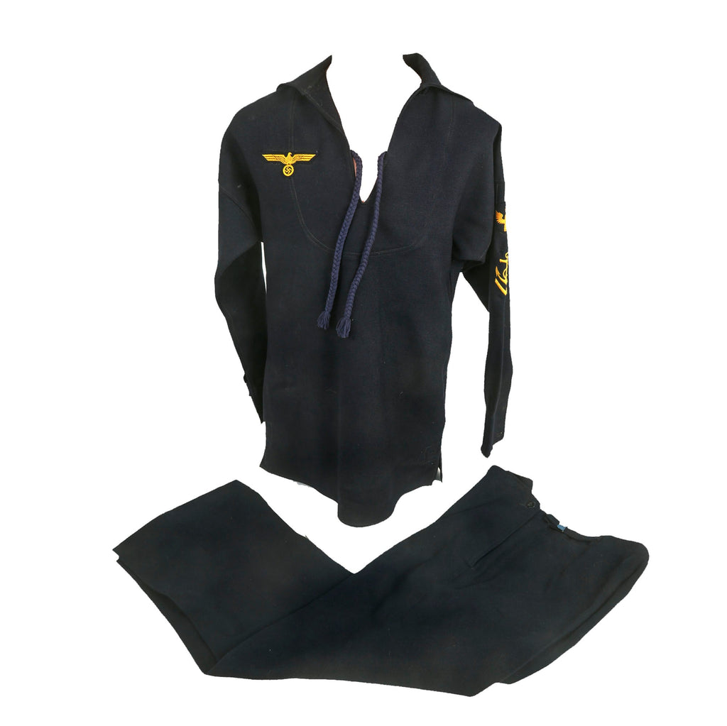 Original German WWII French-Made Kriegsmarine Coastal Artillery Petty Officer Oberbootsmannmaat Navy Jumper & Trousers - 1941 Dated Original Items