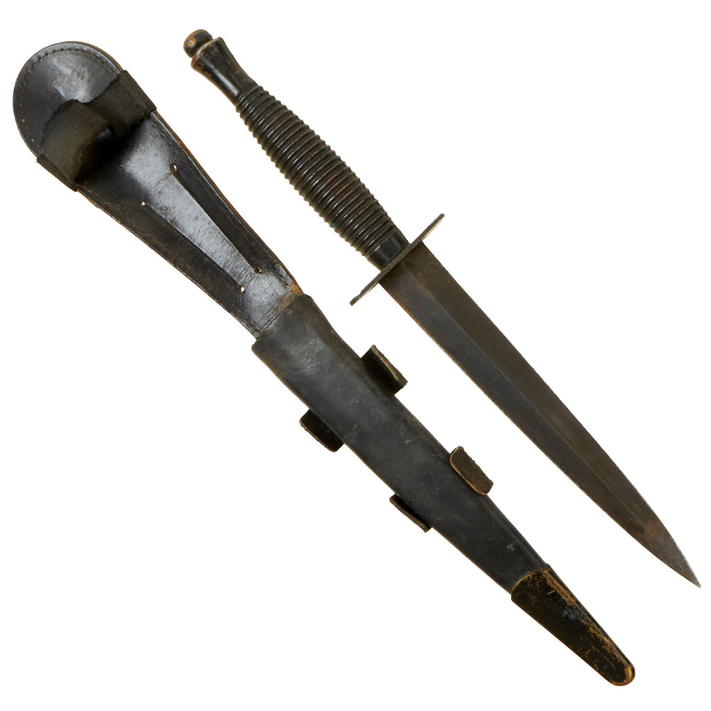 Original British Late WWII or Early Post War 3rd Pattern Fairbairn Sykes Fighting Knife by Rodgers with Scabbard Original Items