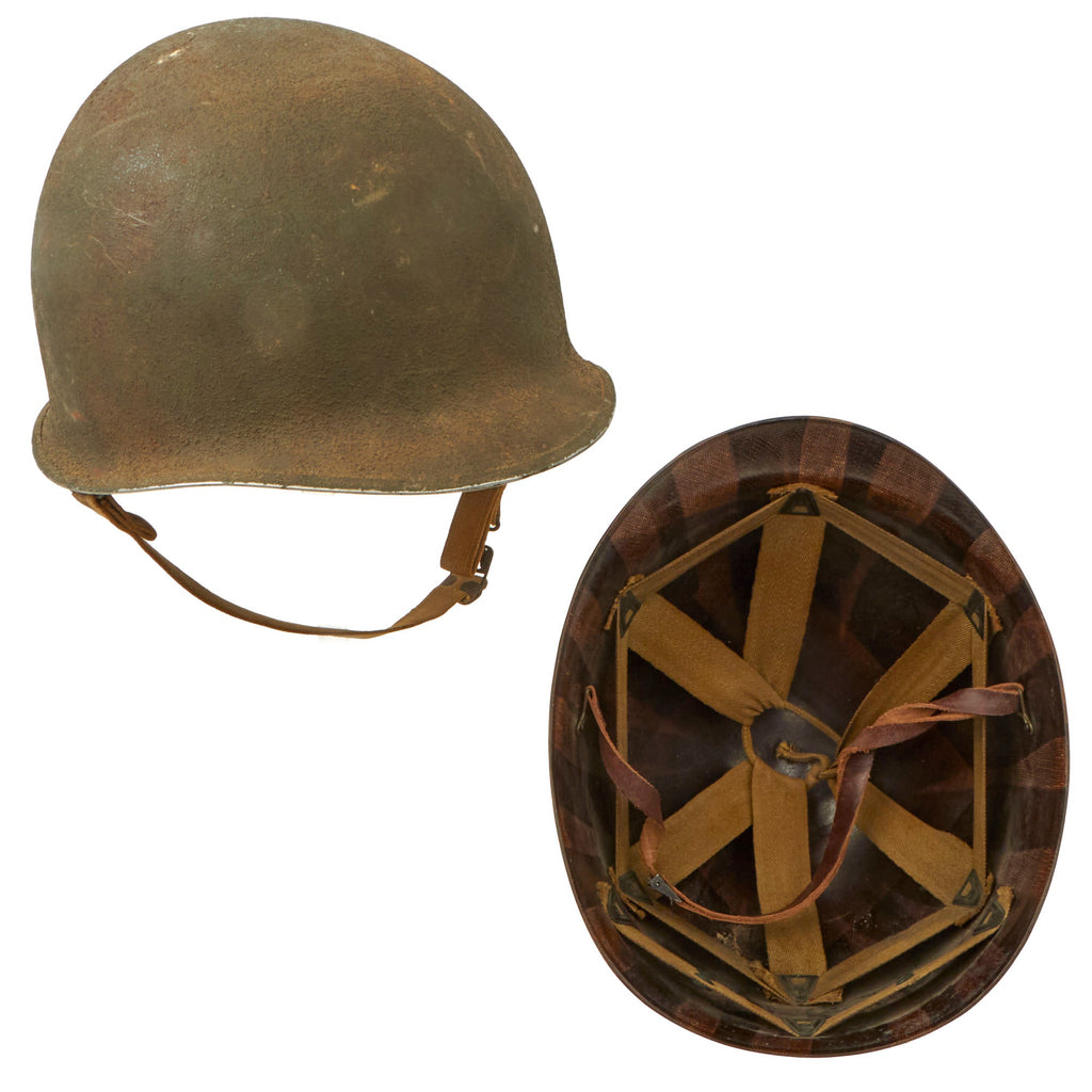 Original U.S. WWII 1942 M1 McCord Fixed Bale Helmet with Westinghouse Liner Original Items
