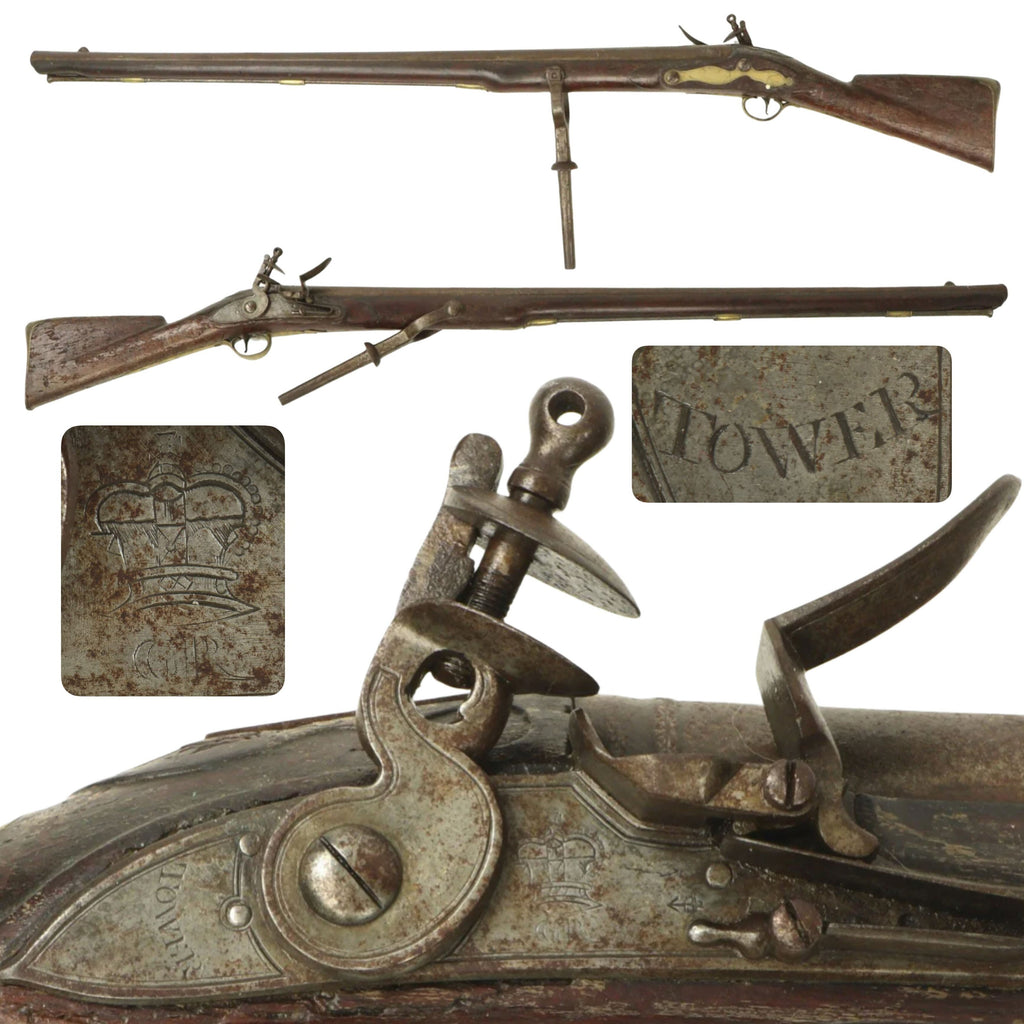 Original Massive British P-1738/72 Brown Bess Flintlock 5 Bore Rampart Gun with Swivel Mounting Yoke Original Items
