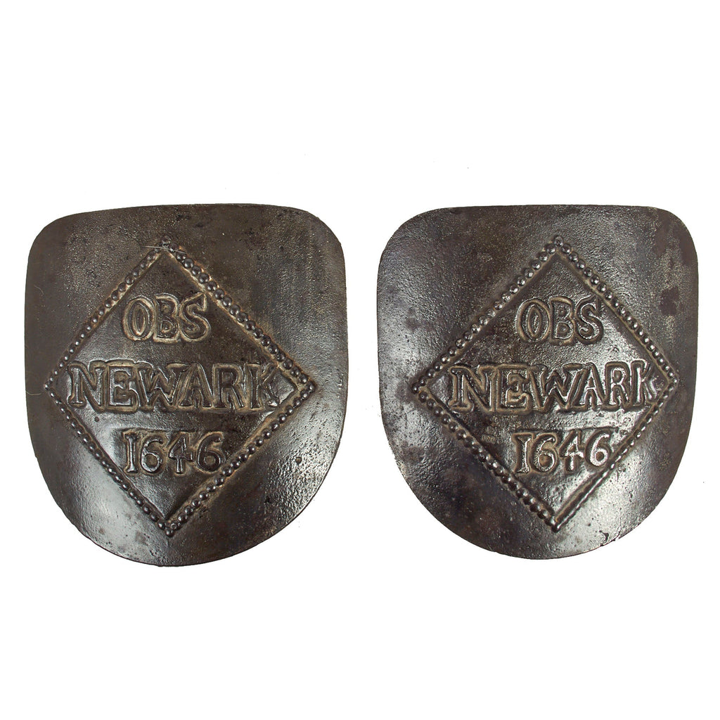 Original 19th Century English Civil War Siege of Newark 1646 Iron Bridge Plaque Set Original Items