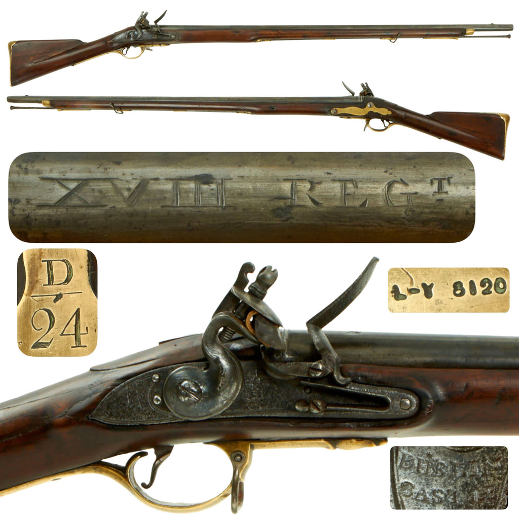 Original U.S. Revolutionary War British Short Land Pattern Dublin Castle Brown Bess Flintlock Musket marked to 18th Reg't of Foot Original Items