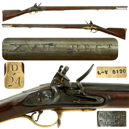 Original U.S. Revolutionary War British Short Land Pattern Dublin Castle Brown Bess Flintlock Musket marked to 18th Reg't of Foot Original Items