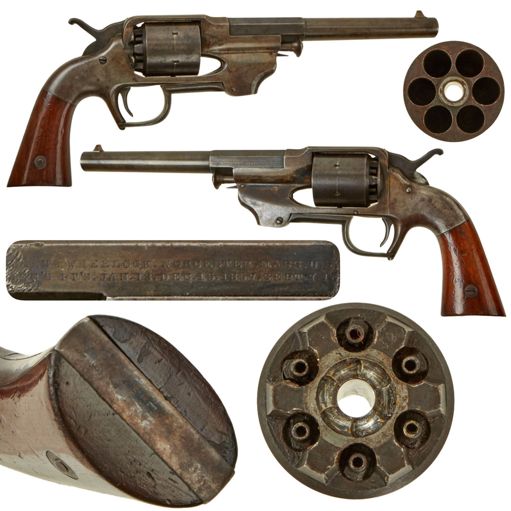 Original Rare U.S. Civil War Allen & Wheelock .44cal Army Center Hammer Percussion Revolver c. 1861 - Matching Serial 329 Original Items