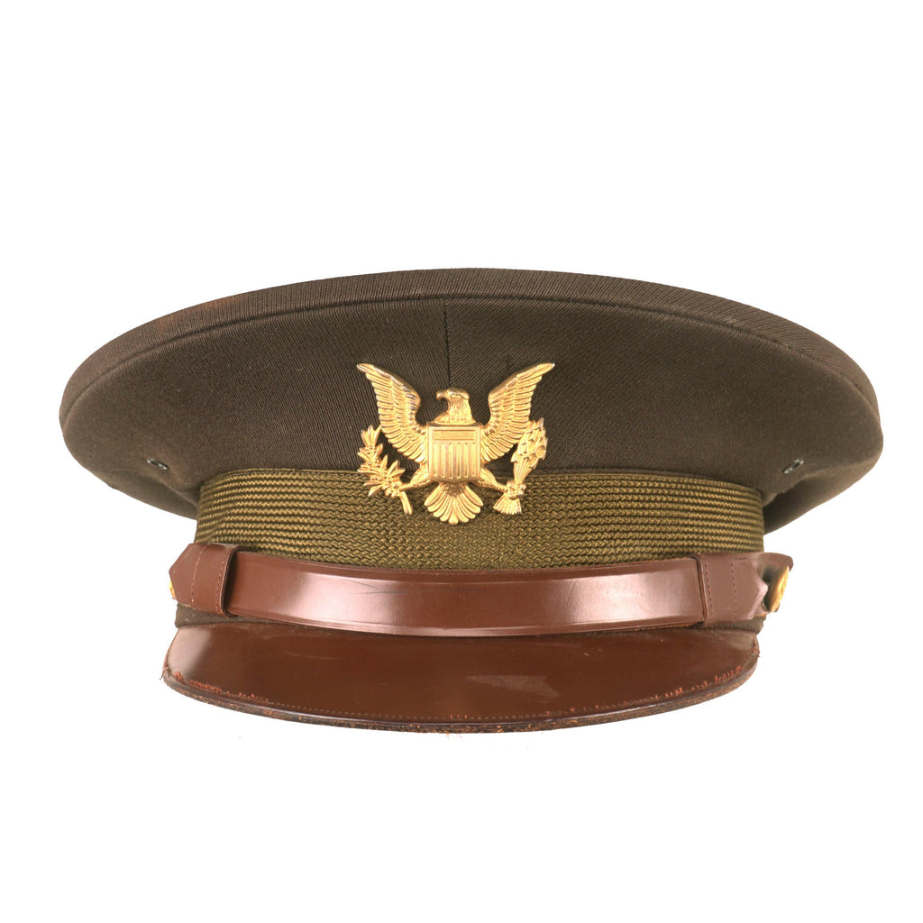 Original U.S. WWII Army Officer Wool Felt Visor Service Cap - Dated 1941 - Size 7⅛ Original Items