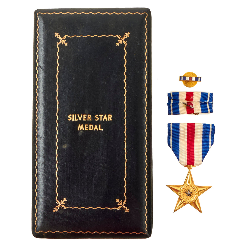 Original U.S. WWII Silver Star Set With Pin & Proper Presentation Case Original Items