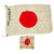 Original Japanese WWII Hand Painted Cloth Good Luck Flag (26” x 38”) and 1946 Souvenir Flag (10½” x 13”) - 2 Items Original Items