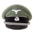 Original German WWII Rare Waffen-SS Officer Schirmmütze Visor Cap with Saddle Form Crown, Measured Size 57cm
