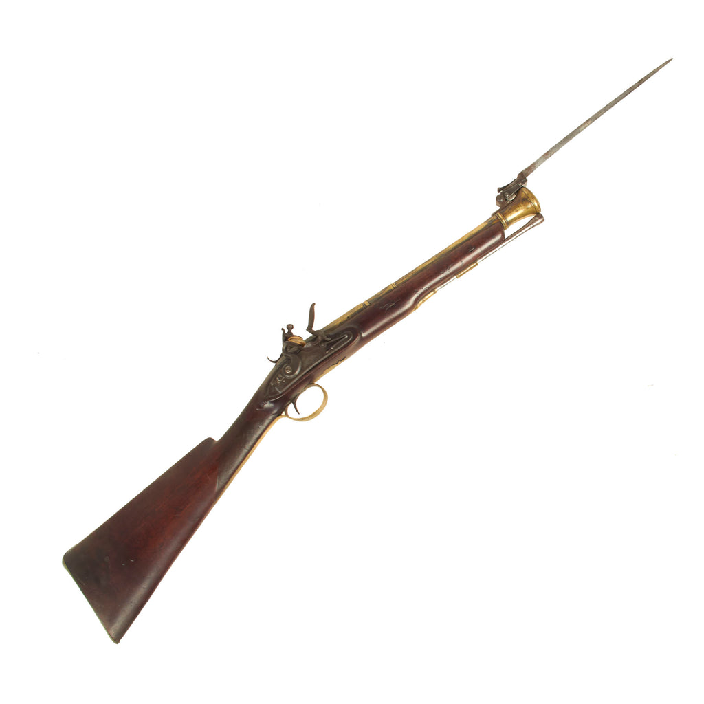 Original British Brass Barrel Flintlock Coaching Blunderbuss by Henry Nock with Spring Loaded Bayonet - c. 1790 Original Items