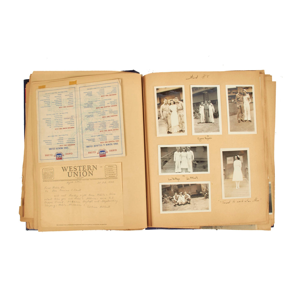 Original U.S. WWII Named Pearl Harbor Nurse Photo Album Scrapbook - 19 ...