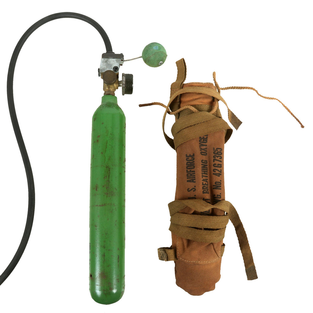 Original U.S. WWII Army Air Forces Bailout Breathing Oxygen Bottle