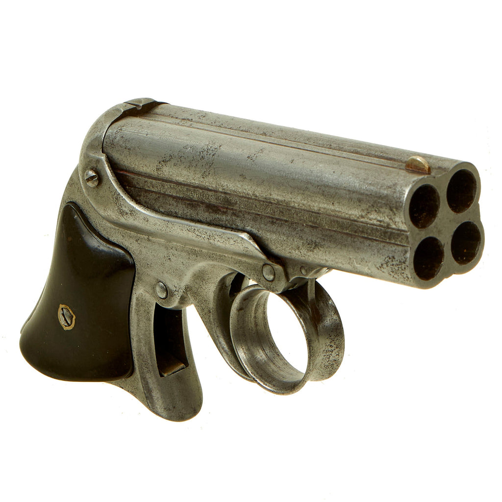Original U.S. Remington Elliot's 1861 Patent 4 Barrel Pepperbox Tip-Up Pistol with Spare Mainspring - Serial 3997 Original Items