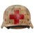 Original German WWII M40 Refurbished SS Ardennes Winter Medic Sanität Helmet - Stamped EF66 Original Items
