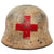 Original German WWII M40 Refurbished SS Ardennes Winter Medic Sanität Helmet - Stamped EF66 Original Items