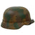 Original German WWII M40 Refurbished 12th SS Panzer HJ at Caan & Falaise Camouflage Helmet - Stamped EF66 Original Items